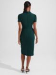 Hobbs Amira Crossover Neck Dress, Holly Green, Holly Green