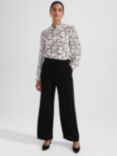 Hobbs Drew Wide Leg Trousers, Black