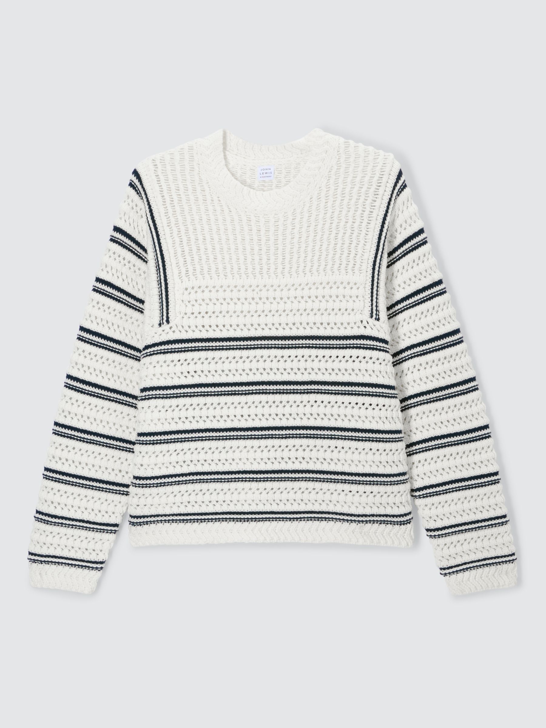 John Lewis Pointelle Stripe Sweater at John Lewis & Partners