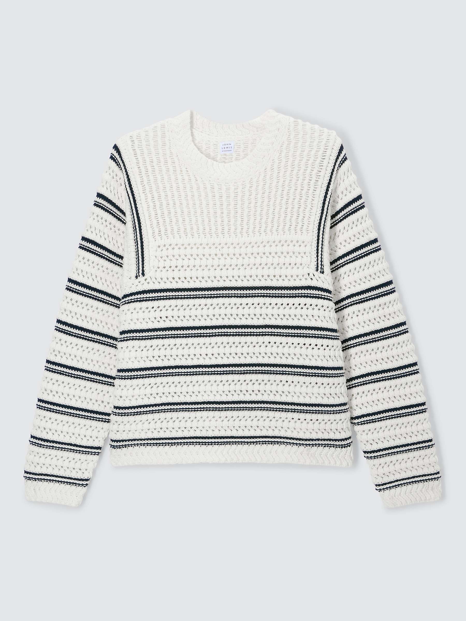 Buy John Lewis Pointelle Stripe Sweater Online at johnlewis.com