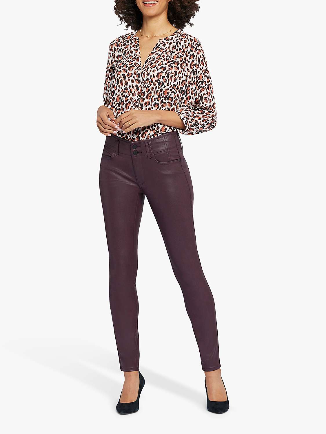 Buy NYDJ Ami Skinny Coated Jeans, Dark Cherry Online at johnlewis.com