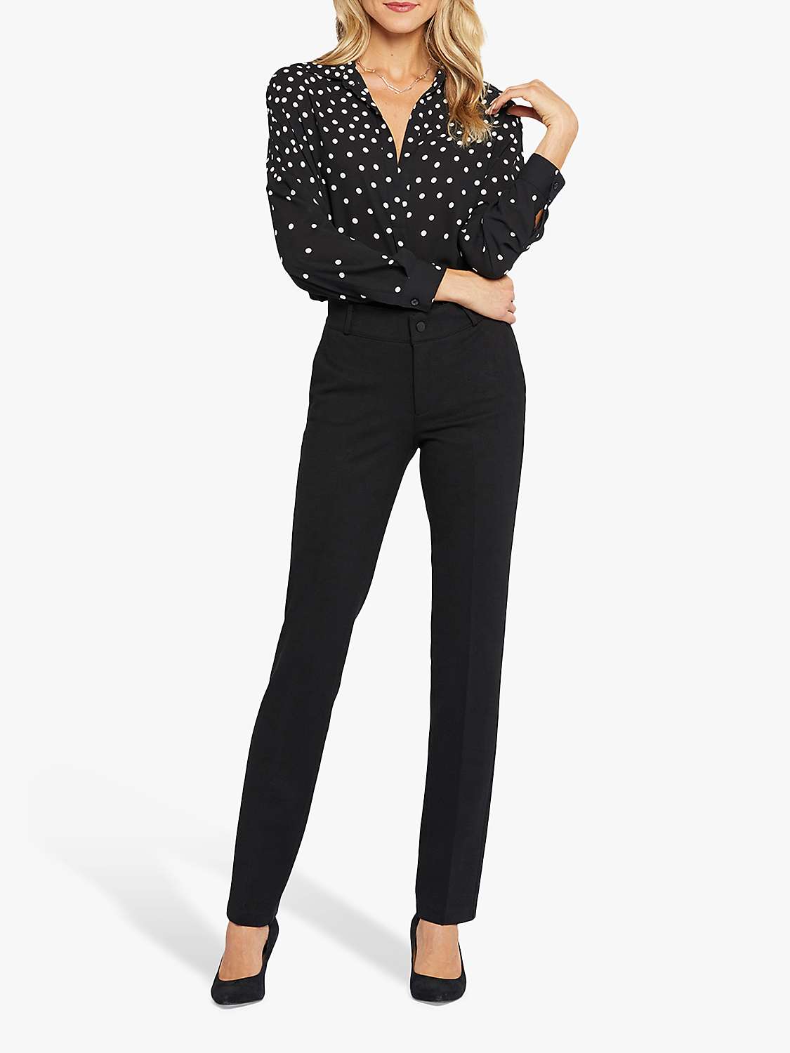 Buy NYDJ Sculpt Her Classic Straight Trousers, Black Online at johnlewis.com