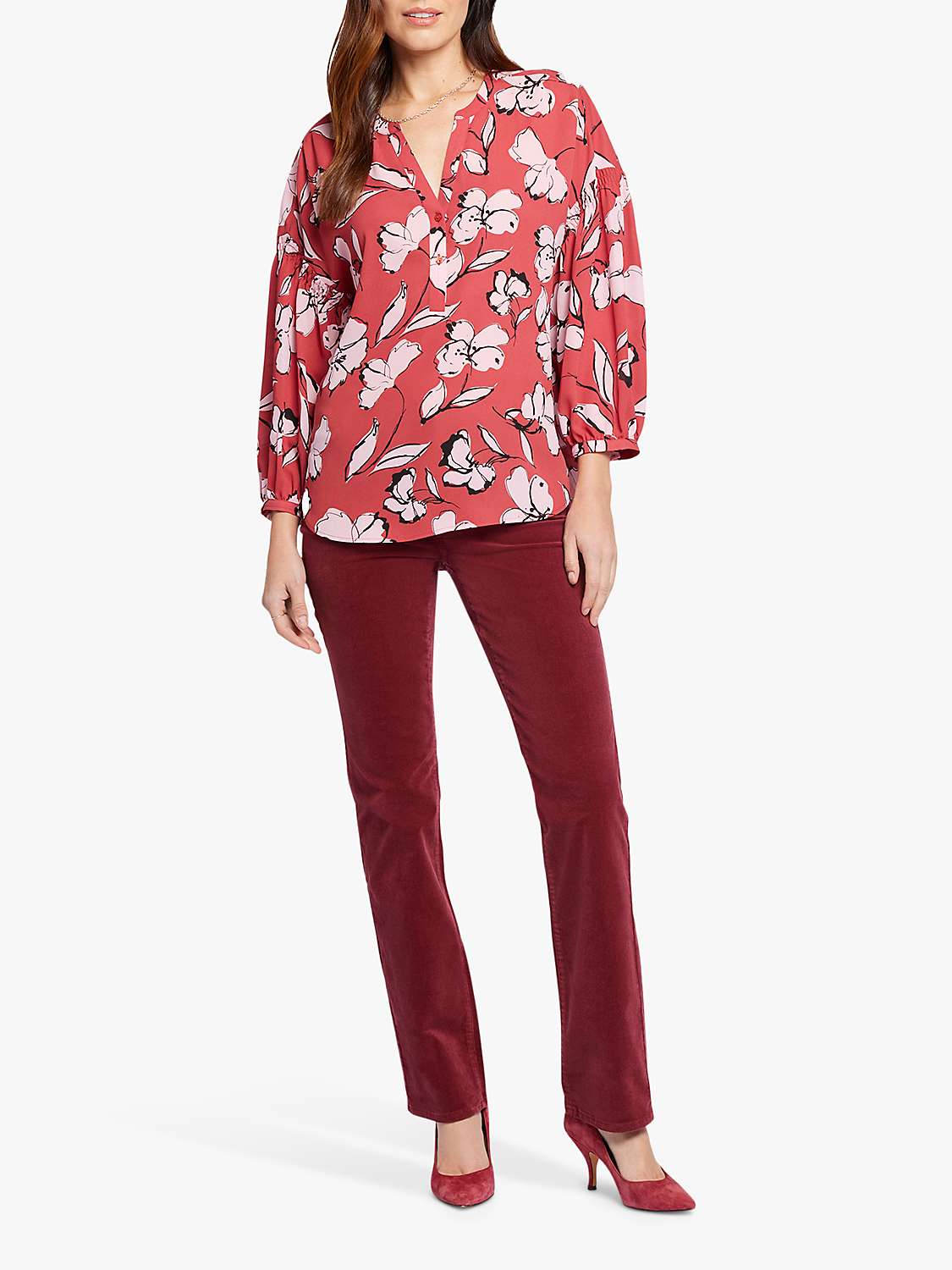 Buy NYDJ Paulina Peasant Blouse, Bountiful Online at johnlewis.com