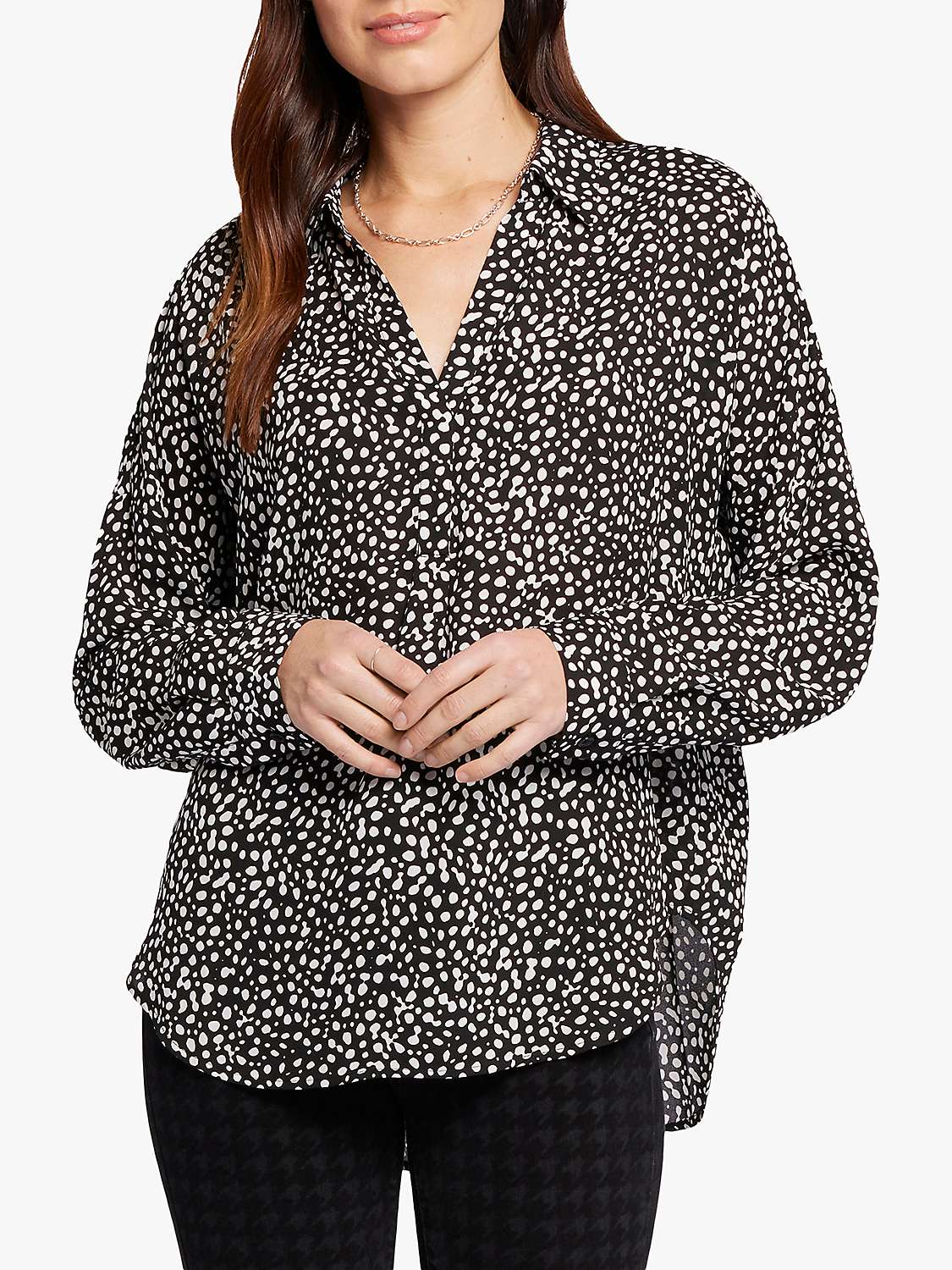 Buy NYDJ Becky Dillon Dots Print Blouse, Black/White Online at johnlewis.com