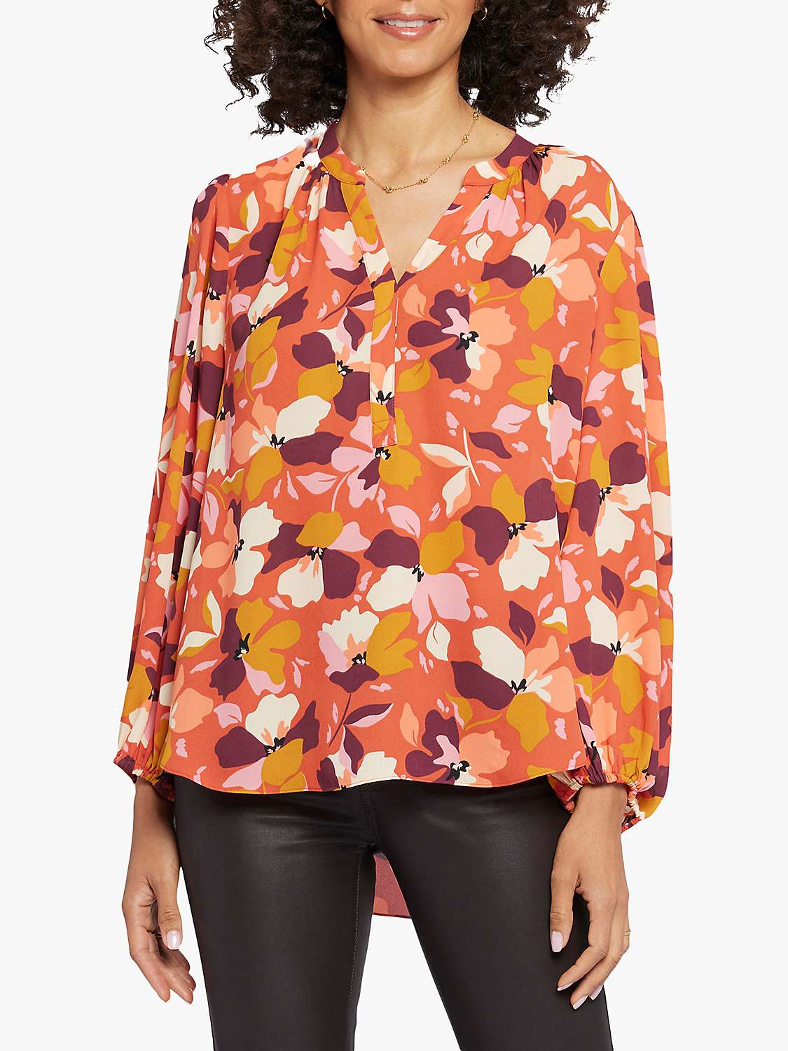 Buy NYDJ Puff Sleeve Popover Top, Gingervale Online at johnlewis.com