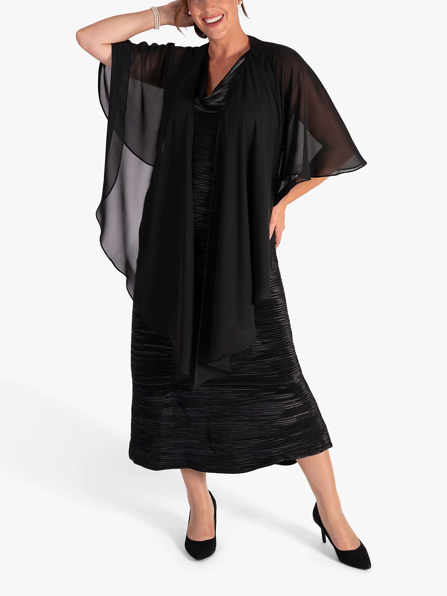 Buy chesca Sleeveless Plisse Pleat Dress, Black Online at johnlewis.com