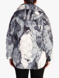 chesca Abstract Print Quilted Jacket, Black/White, Black/White