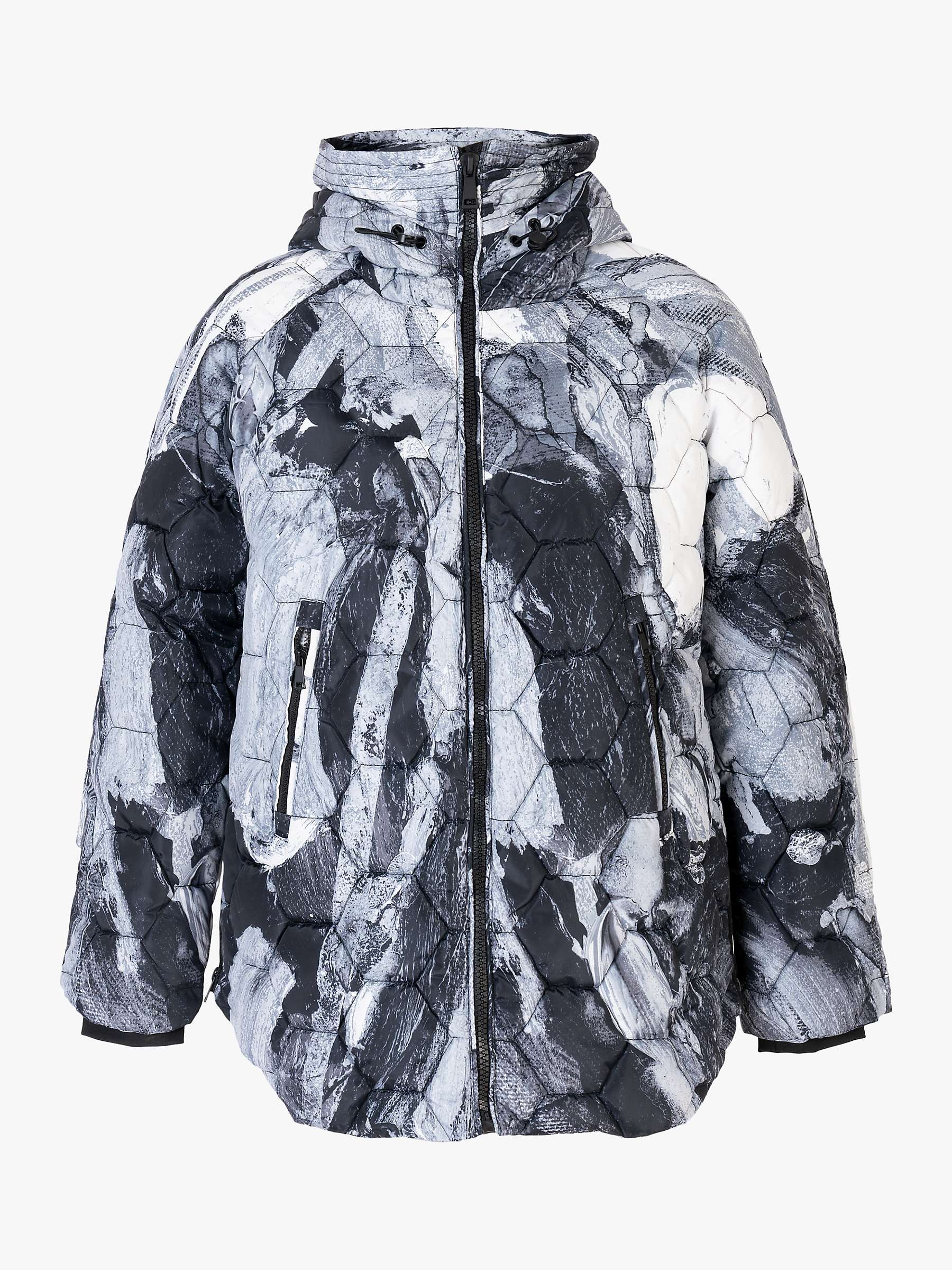 Buy chesca Abstract Print Quilted Jacket, Black/White Online at johnlewis.com