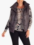 chesca Quilted Animal Print Gilet, Brown/Grey