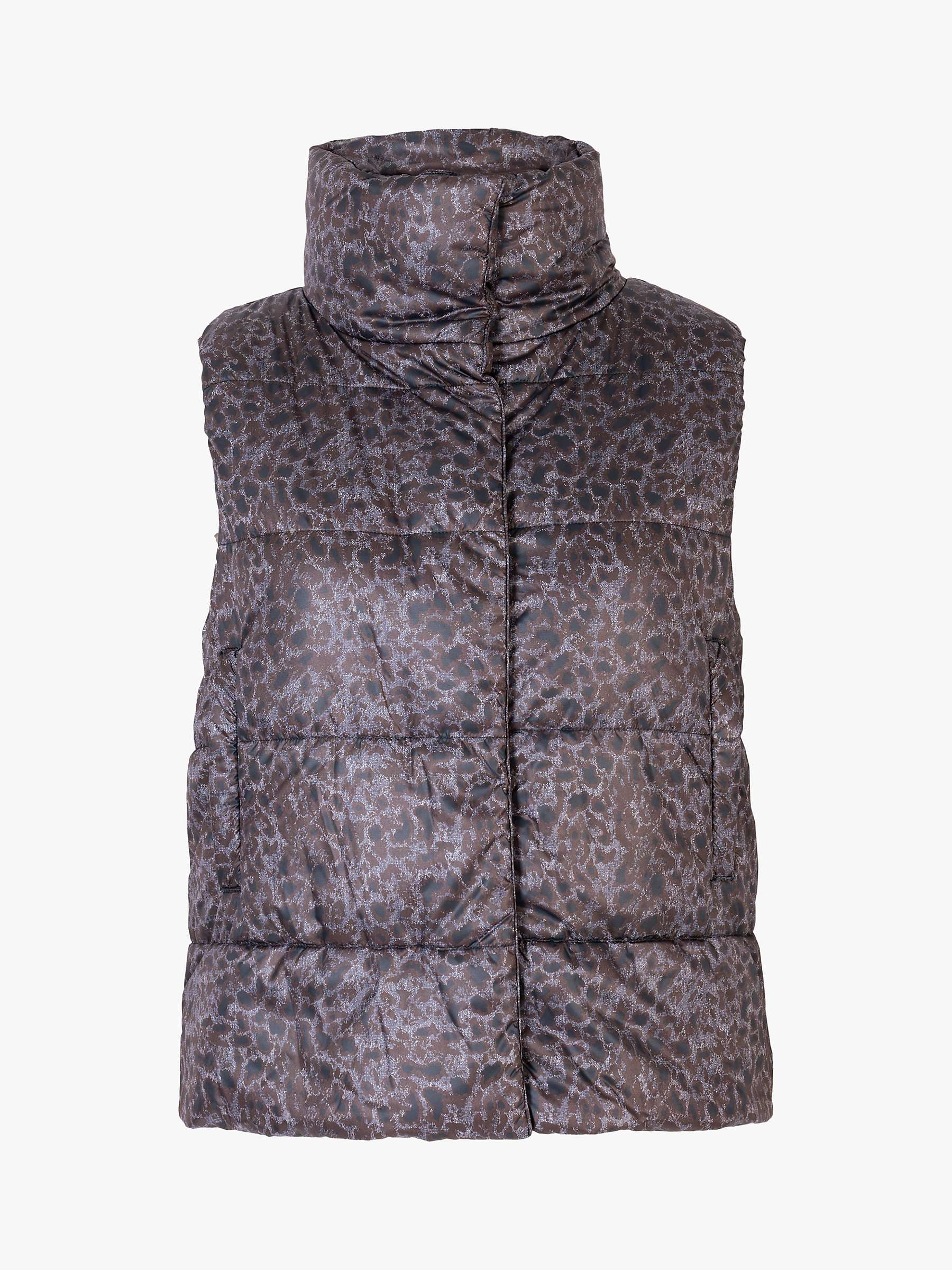 Buy chesca Quilted Animal Print Gilet, Brown/Grey Online at johnlewis.com