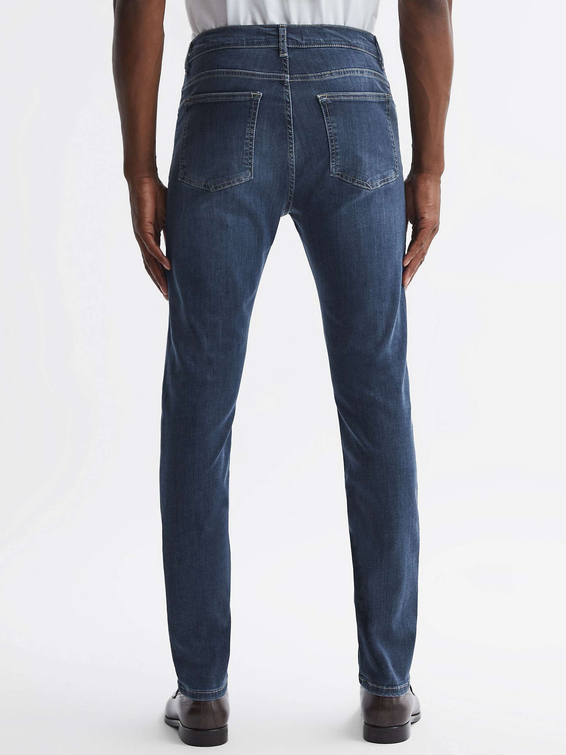Reiss James Jersey Slim Fit Jeans, Indigo at John Lewis & Partners