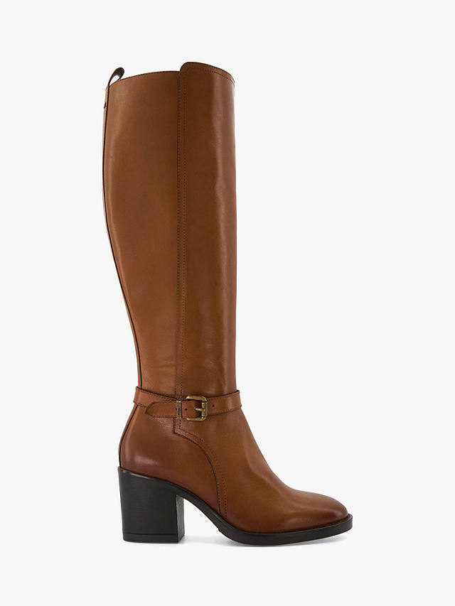 Dune Trance Leather Calf Boots, Tan-leather at John Lewis & Partners
