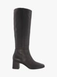 Dune Signature Leather Knee High Boots, Black