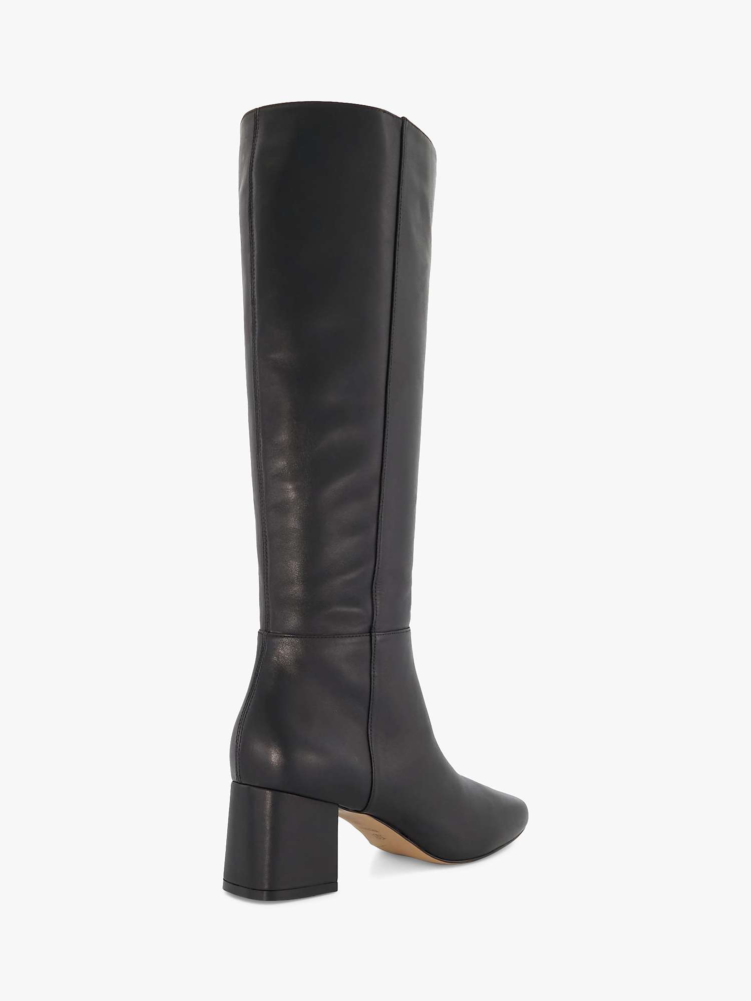 Buy Dune Signature Leather Knee High Boots, Black Online at johnlewis.com