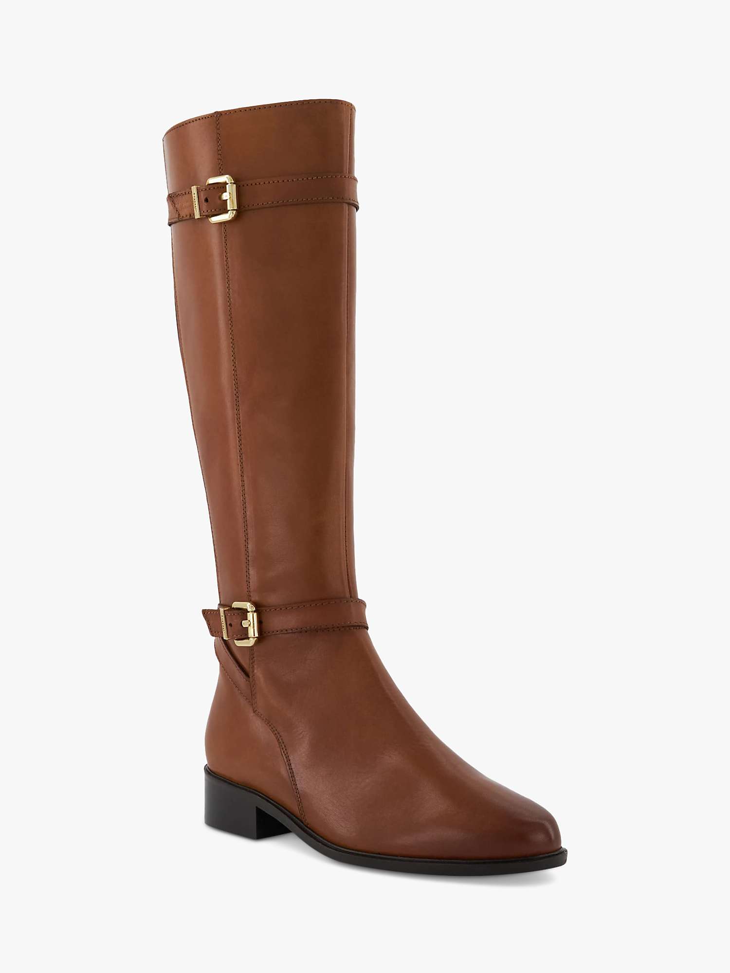 Buy Dune Tepi Leather Knee High Boots, Tan Online at johnlewis.com