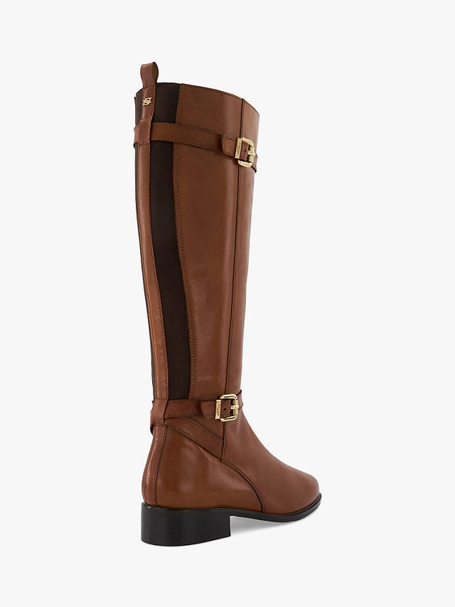 Dune Tepi Leather Knee High Boots, Tan