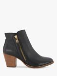 Dune Wide Fit Paicey Leather Ankle Boots, Black