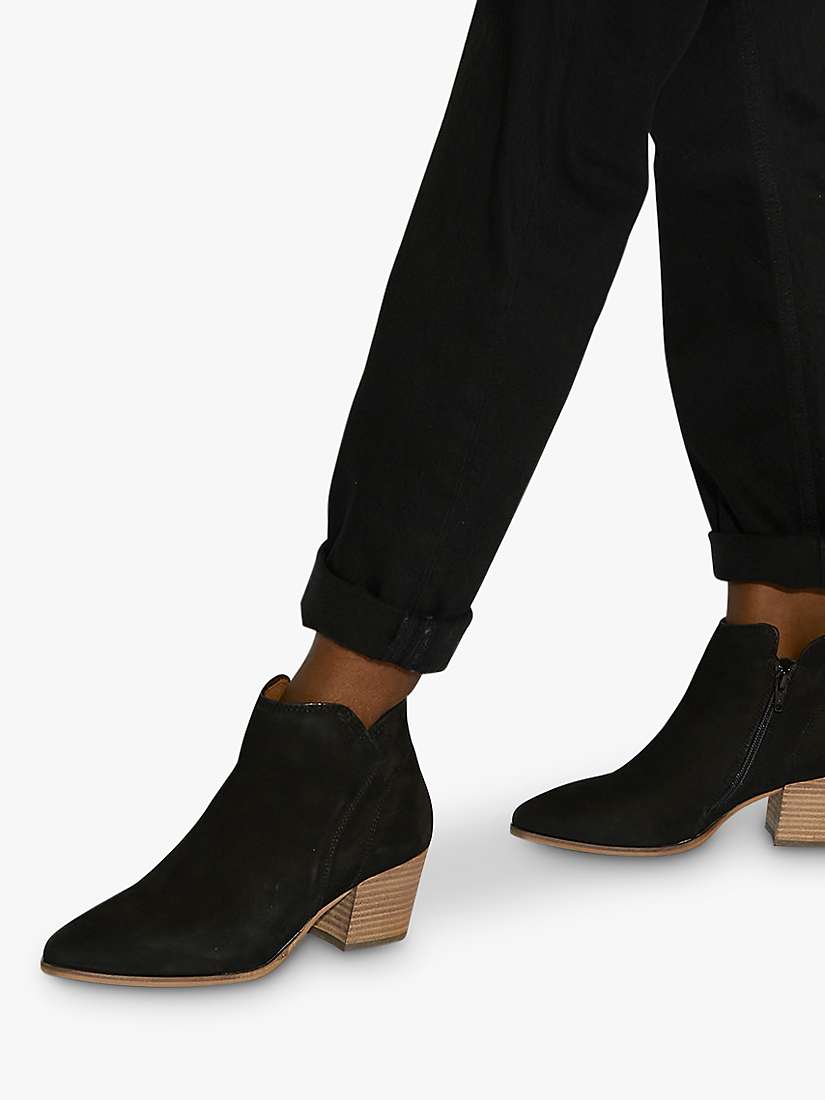 Buy Dune Wide Fit Parlor Nubuck Ankle Boots, Black Online at johnlewis.com