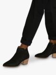 Dune Wide Fit Parlor Nubuck Ankle Boots, Black