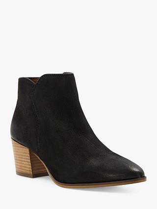 Dune Wide Fit Parlor Nubuck Ankle Boots, Black at John Lewis & Partners
