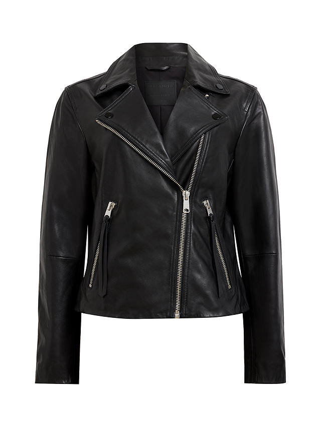 AllSaints Dalby Leather Biker Jacket, Black