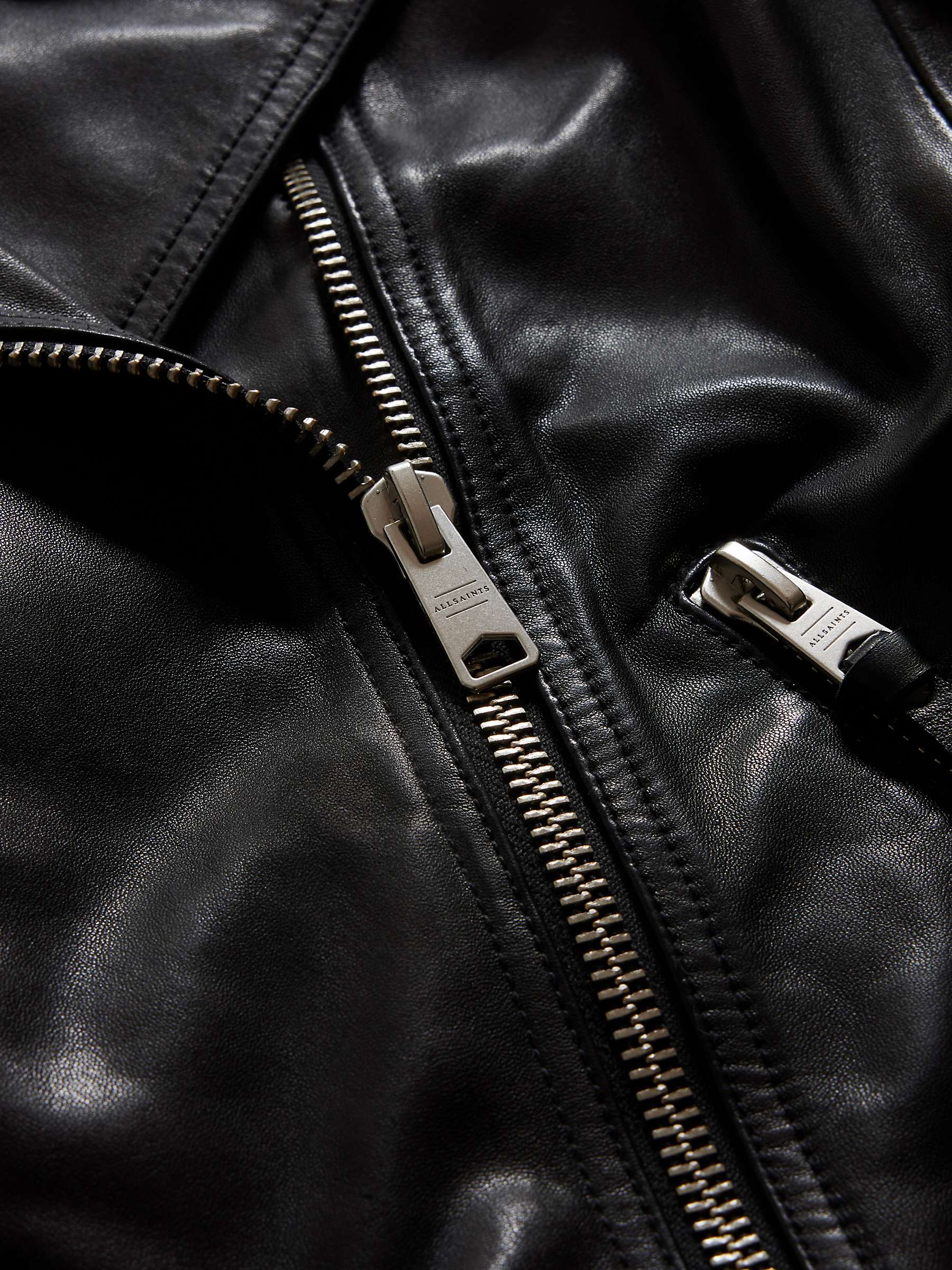 Buy AllSaints Dalby Leather Biker Jacket, Black Online at johnlewis.com