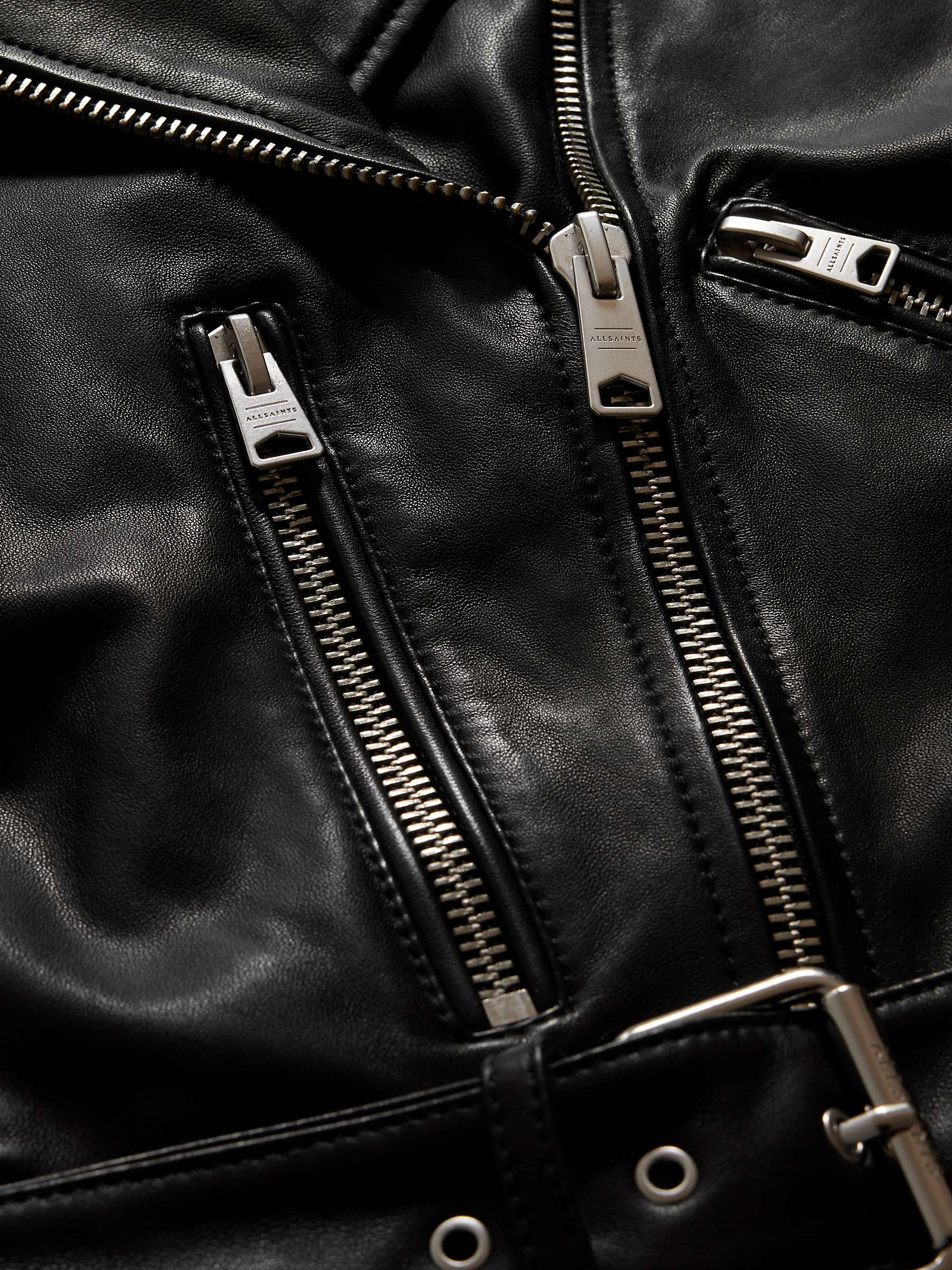 Buy AllSaints Balfern Leather Biker Jacket, Black Online at johnlewis.com