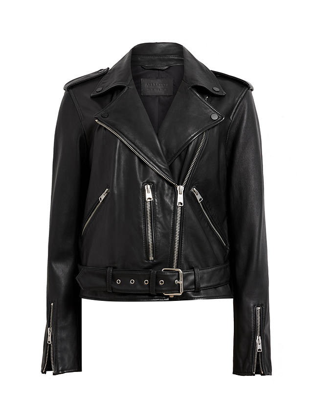 AllSaints Balfern Leather Biker Jacket, Black