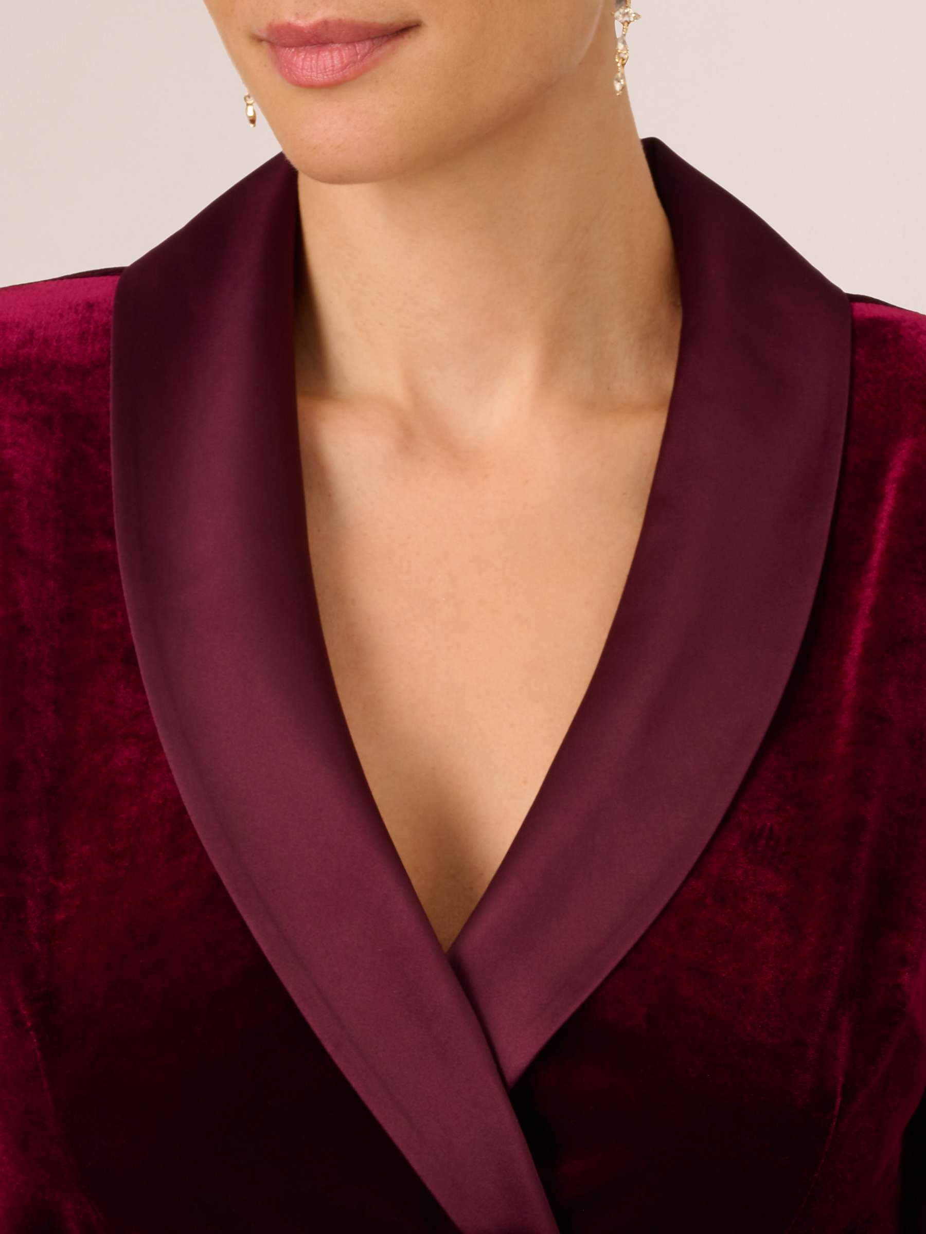 Buy Adrianna Papell Velvet Tuxedo Wrap Jacket, Burgundy Online at johnlewis.com
