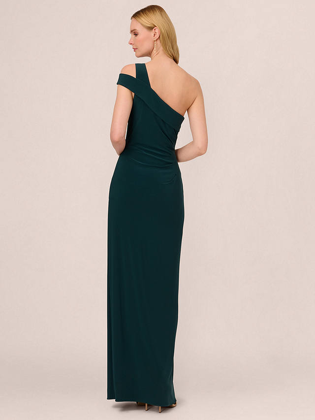 Adrianna Papell One Shoulder Jersey Maxi Dress, Hunter at John Lewis ...