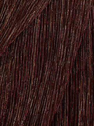 Adrianna Papell Halter Neck Crinkle Metallic Dress, Copper