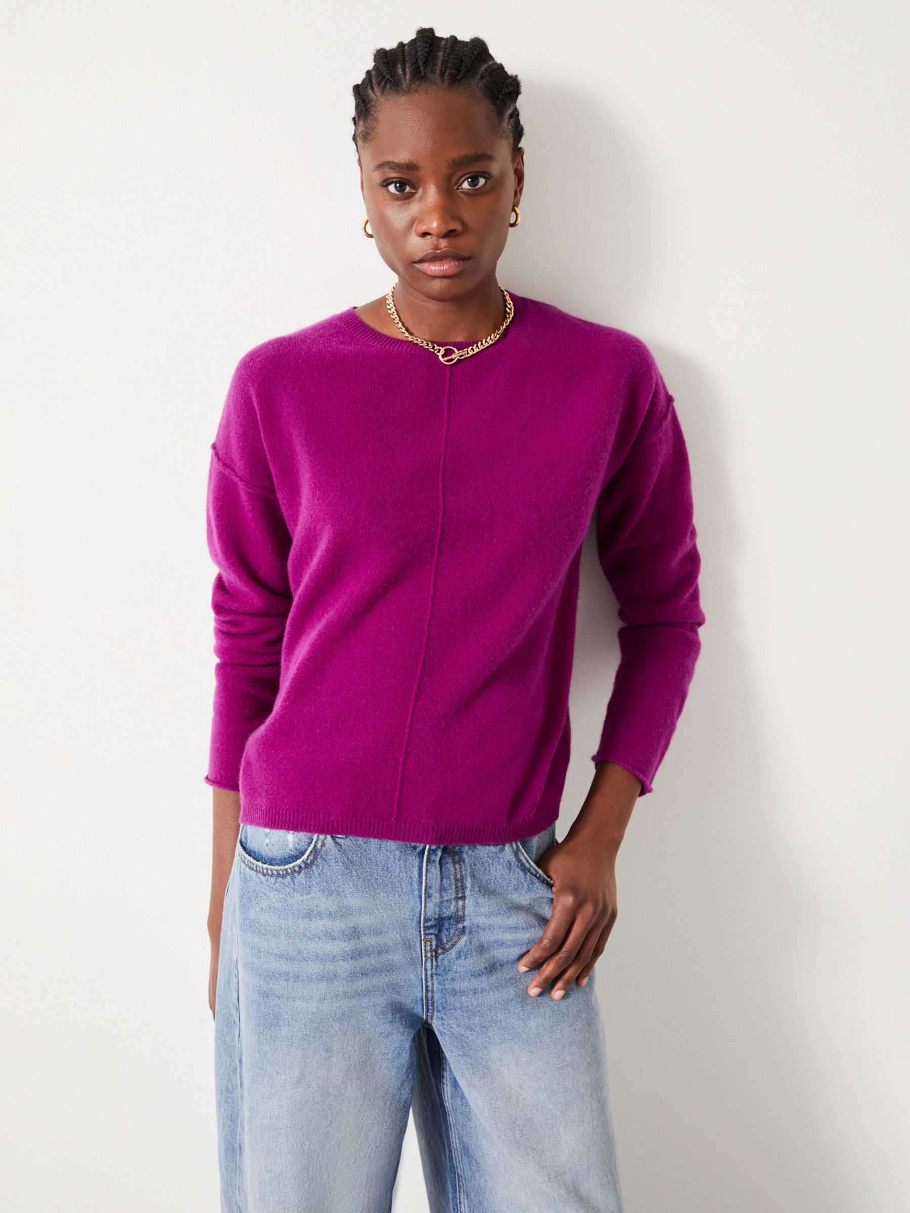 Peony Pink, Cashmere Cowl Neck Sweater