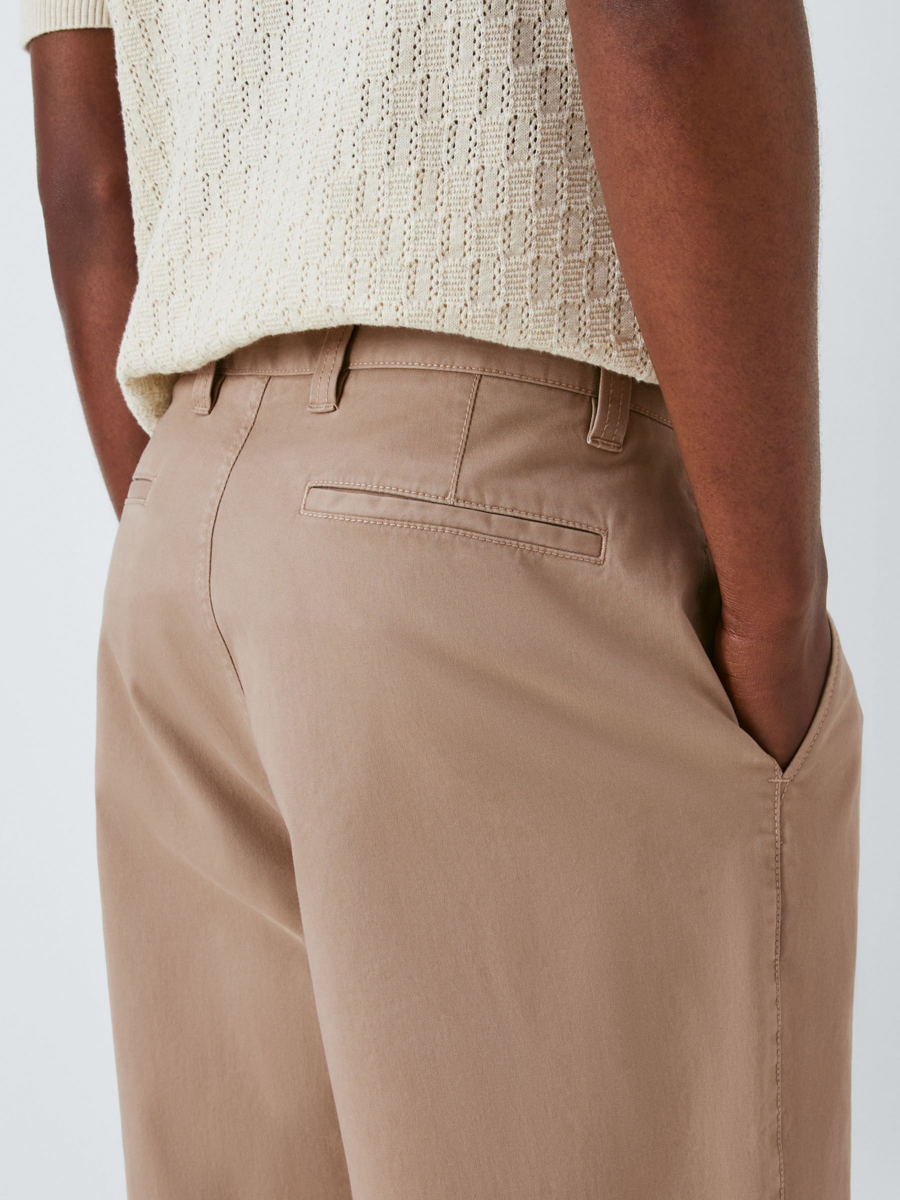 John Lewis Wide Leg Chinos, Sand, 36R