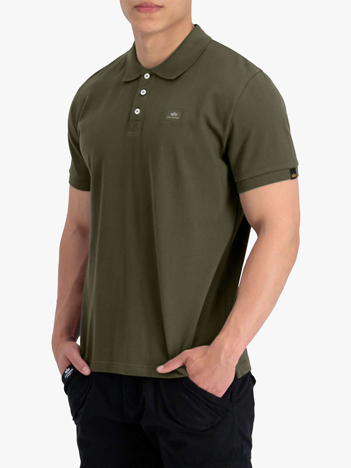 Alpha Industries X-Fit Polo, Dark Green at John Lewis & Partners