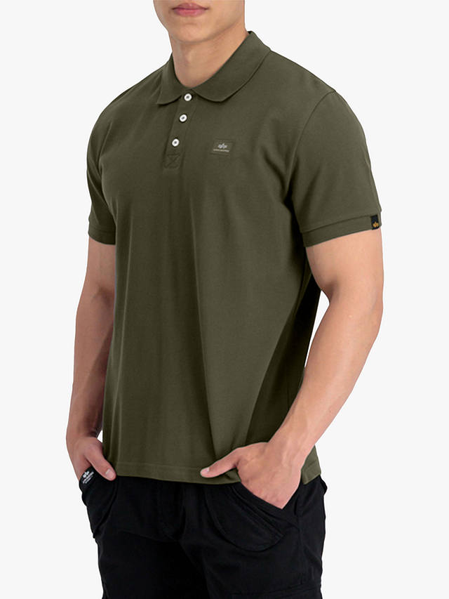 Alpha Industries X-Fit Polo, Dark Green at John Lewis & Partners