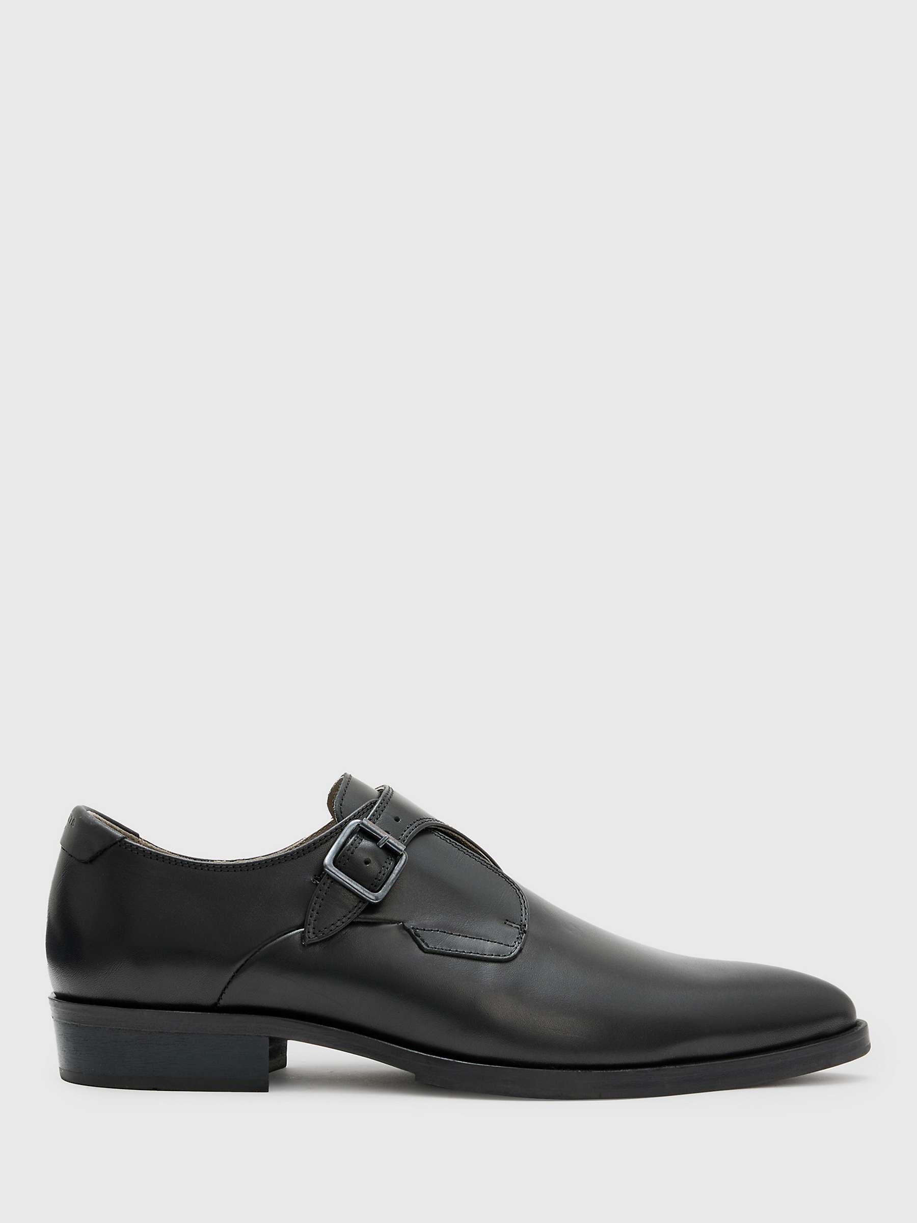 Buy AllSaints Keith Monk Shoes, Black Online at johnlewis.com