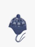 Polarn O. Pyret Baby Merino Wool Bobble Hat, Blue/Multi