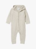 Polarn O. Pyret Baby Organic Cotton Cable Knit Romper, Neutral