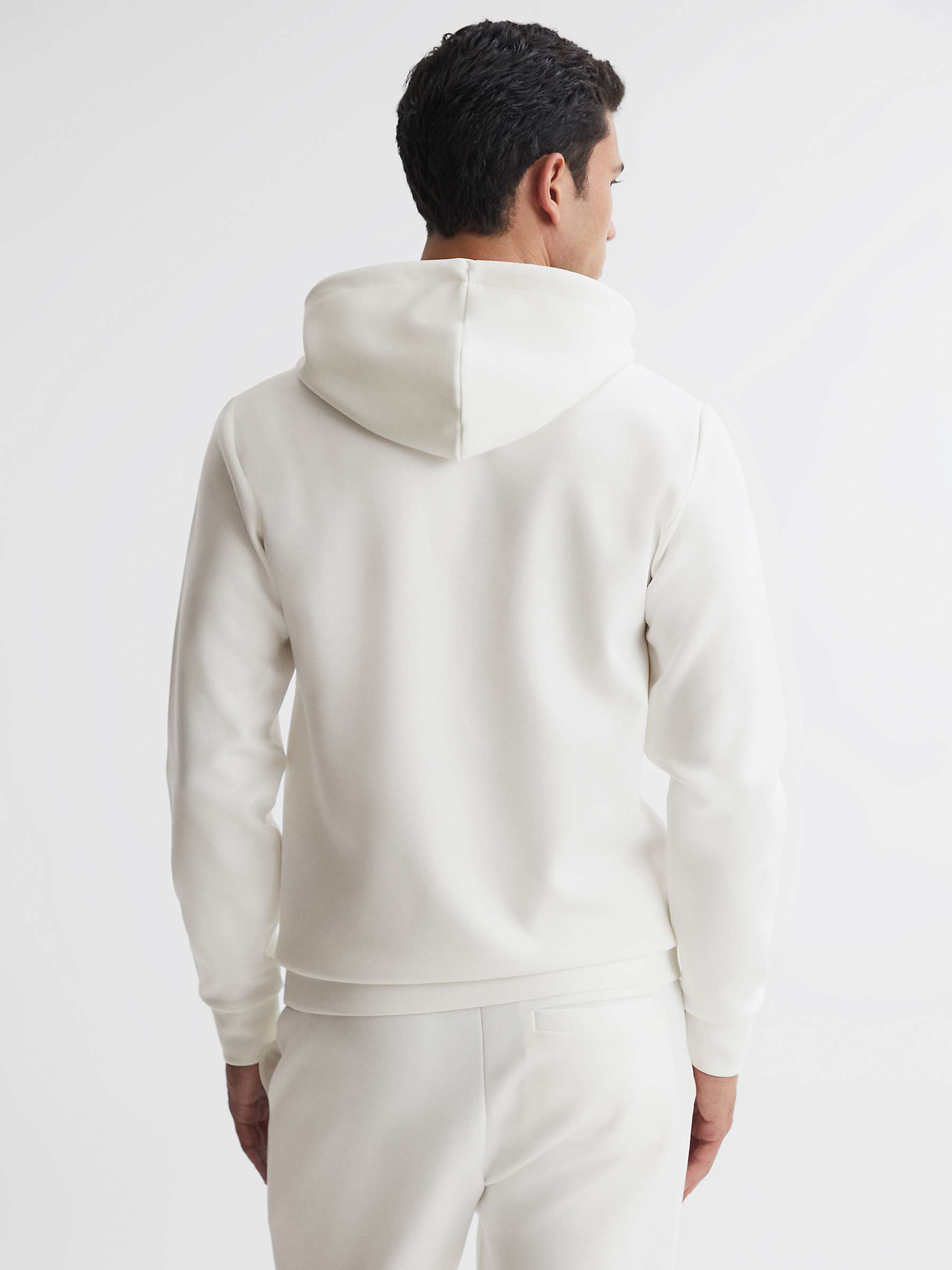 Reiss Fabien Hoodie, White at John Lewis & Partners