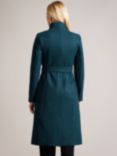 Ted Baker Rose Mid Length Wool Blend Wrap Coat, Blue Teal