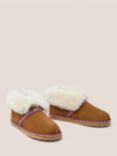 White Stuff Suede Shearling Slipper Boots, Mid Tan