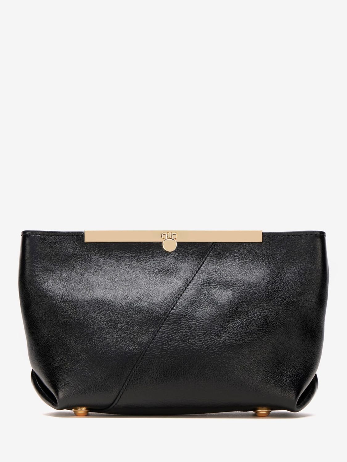 Mint Velvet Plain Leather Shoulder Bag, Black at John Lewis & Partners