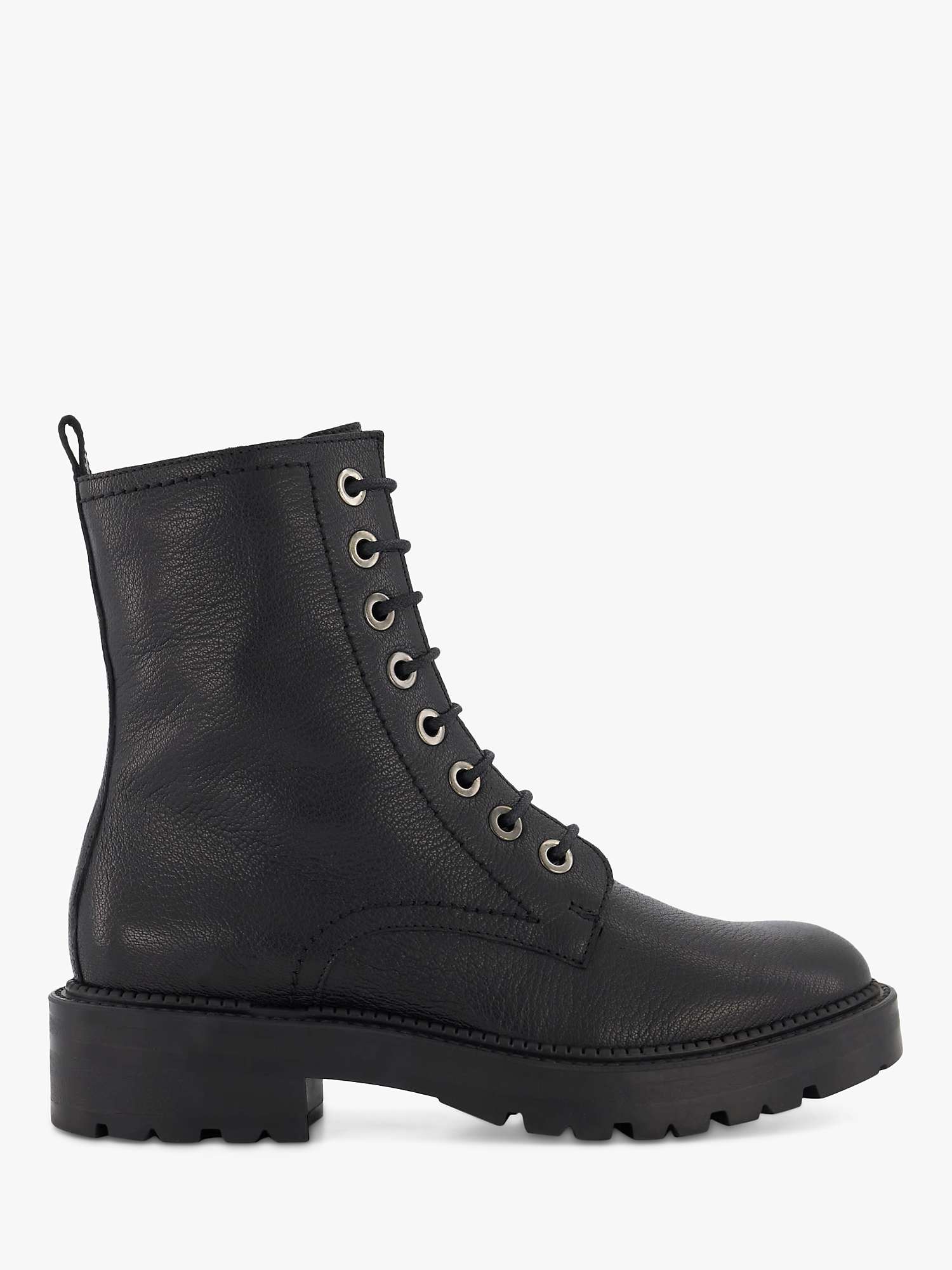 Buy Dune Press Leather Cleated Hiker Boots, Black Online at johnlewis.com