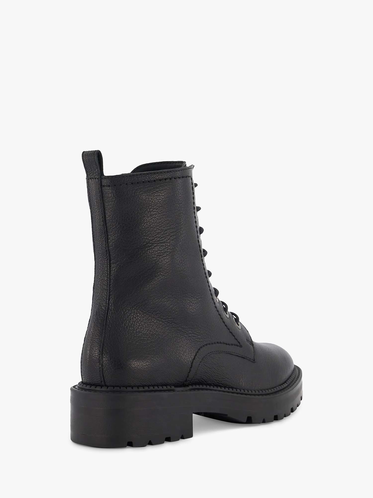 Buy Dune Press Leather Cleated Hiker Boots, Black Online at johnlewis.com