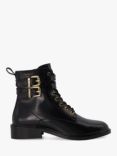 Dune Phyllis Leather Double Buckle Lace Up Boots