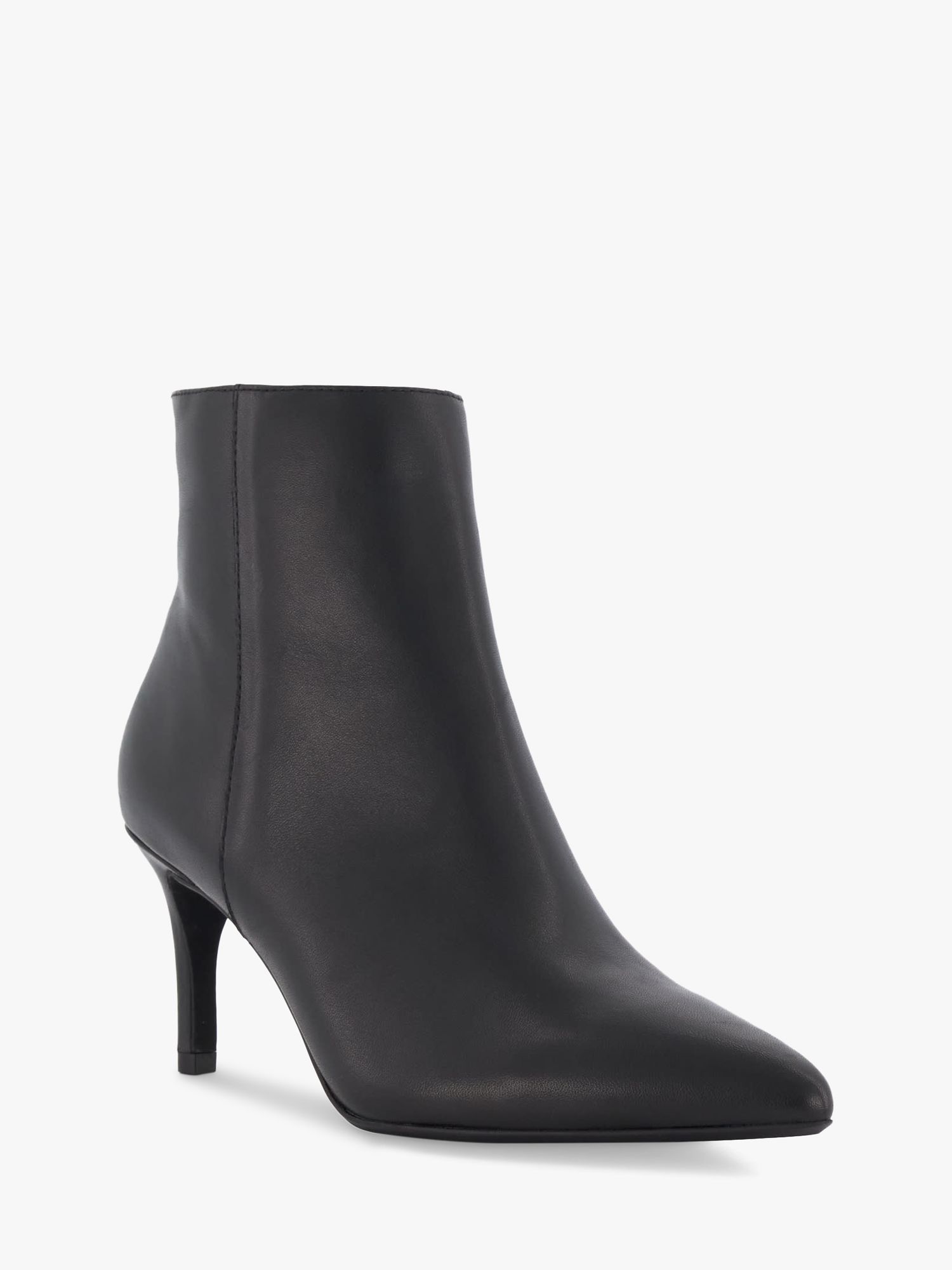 Dune Obsessive 2 Leather Stiletto Heel Ankle Boots, Black at John Lewis ...
