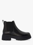 Dune Props Chunky Leather Chelsea Boots, Black, Black-leather