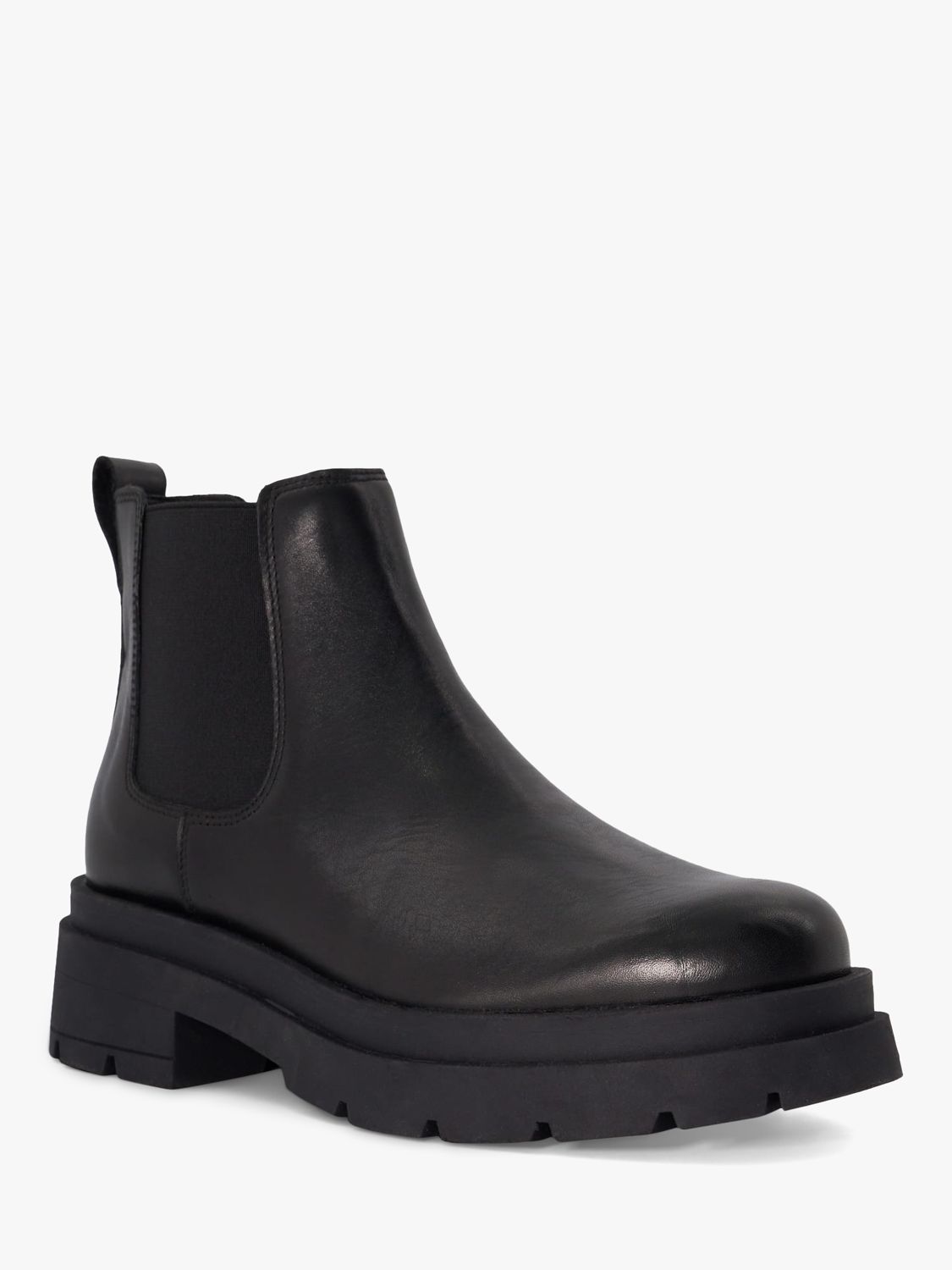 Buy Dune Props Chunky Leather Chelsea Boots, Black Online at johnlewis.com