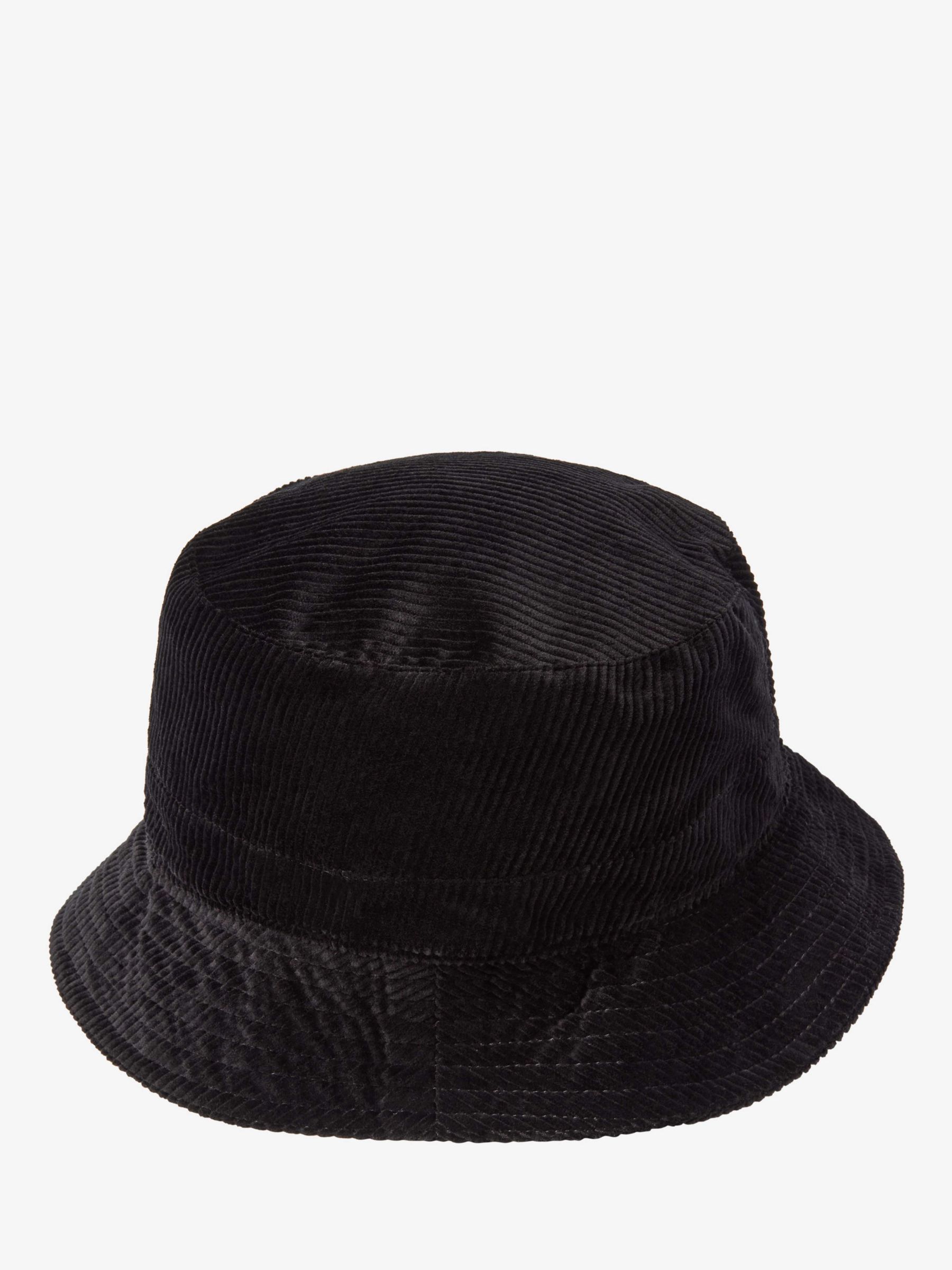 Brora Corduroy Bucket Hat, Black at John Lewis & Partners
