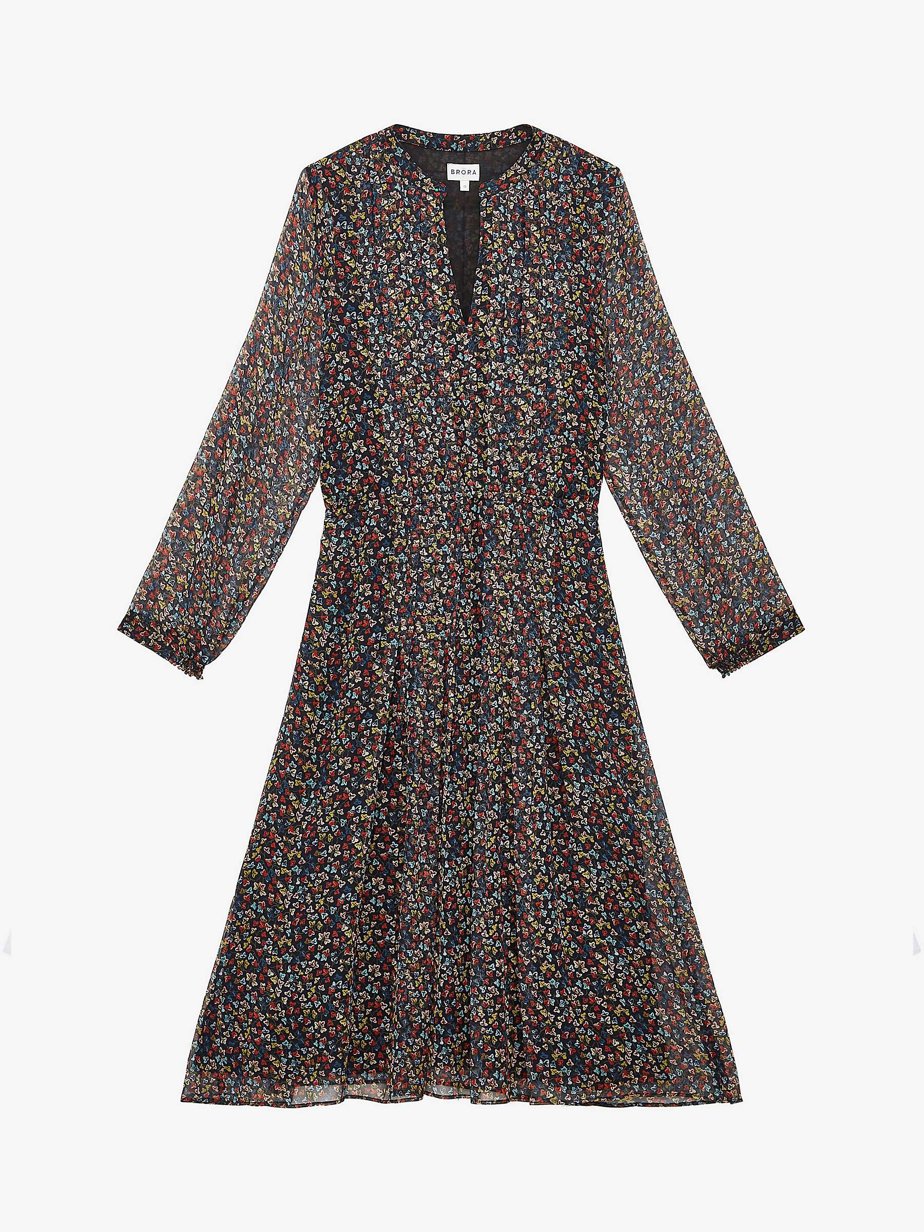 Buy Brora Liberty Print Silk Chiffon Pintuck Dress, Russet Leaf Online at johnlewis.com